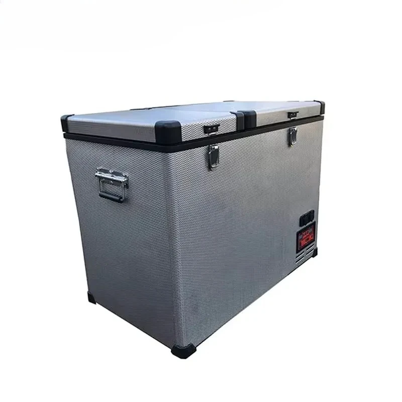 

New Technology 96L Twin Bins Dual Control System Fridge Freezer 24V Compressor Stainless Steel & Plastic Dual-Zone