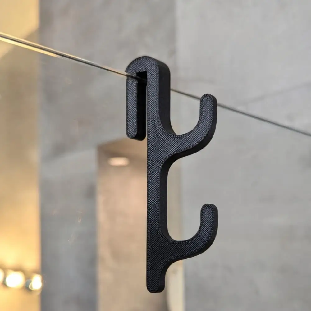 No Drill Shower Glass Door Clip On Hooks Cactus Bathroom Towel Hook Multifunctional Plastic Door Hanger Organizer
