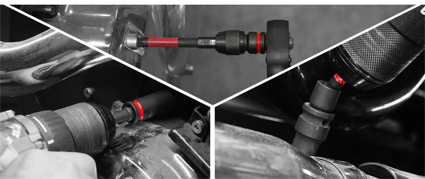 EZARC 14-teiliges Schlagschrauber-Adapter-Set 1/4" 3/8" 1/2" Vierkantantrieb Schnellverschluss Magnetischer Schwenkbarer Winkeladapter – Detail 6