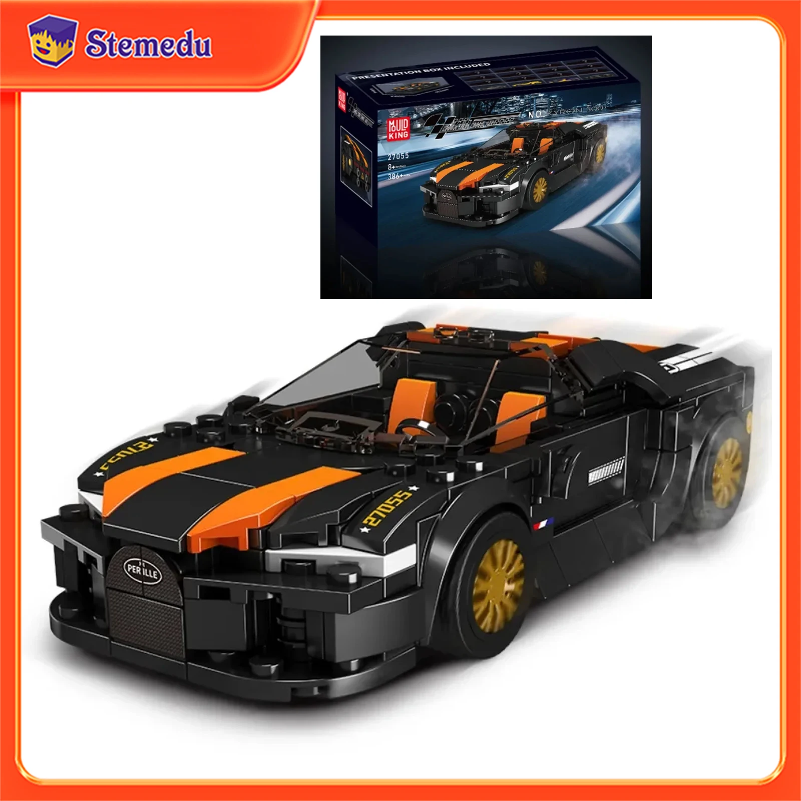 

Mould King 27055 Race Speed Sport Champion Car Models Toys with Display Case Model Toy Building Blocks Bricks for Teens Gift
