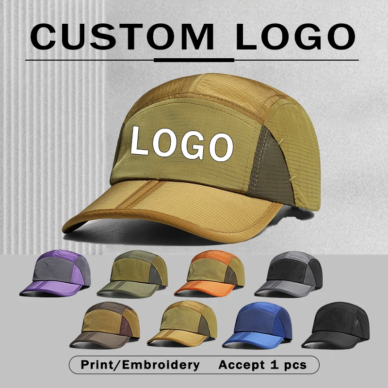 Fashion Color Matching Folding Brim Baseball Caps Customizable Logo Summer Outdoor Leisure Sun Protection Quick-drying Men's Hat