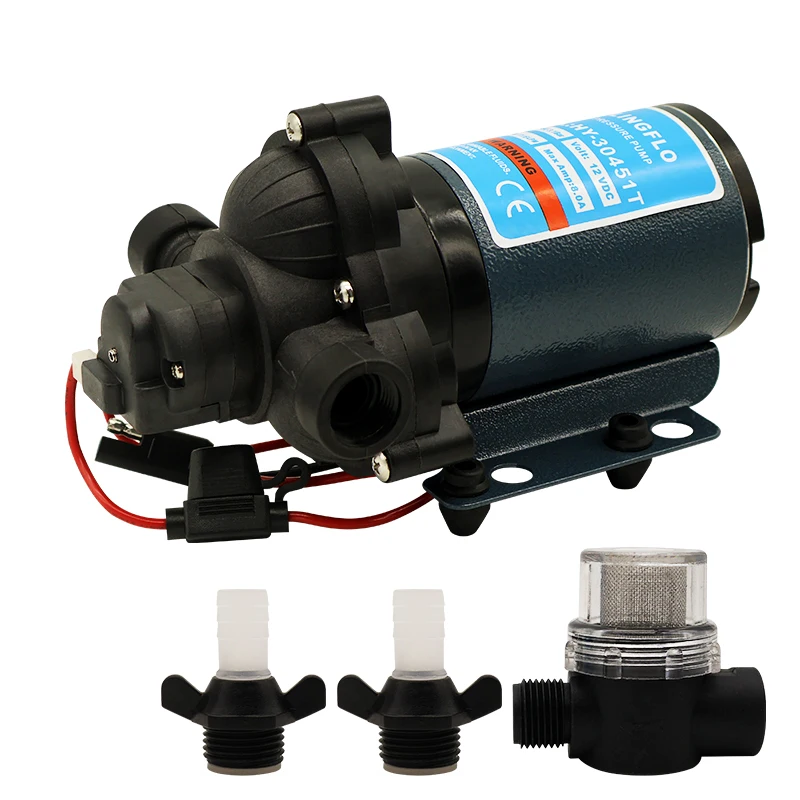 24V DC Self Priming Diaphragm Fresh Water Pump 45PSI 3GPM High Pressure Replacement Pump for RV Marine Yacht