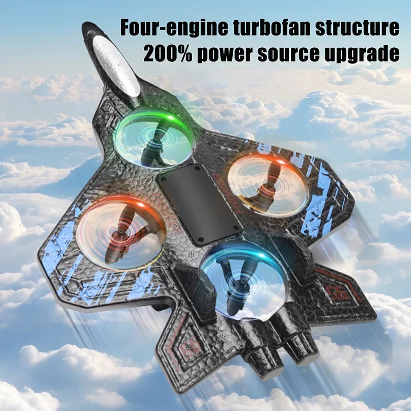 رغوة كوادكوبتر الطائرة بدون طيار لعبة صبي صغير رغوة الطائرة بدون طيار RC طائرة الجاذبية التحكم عن بعد مقاتلة مع 360 °   حيلة تدور وإضاءة LED