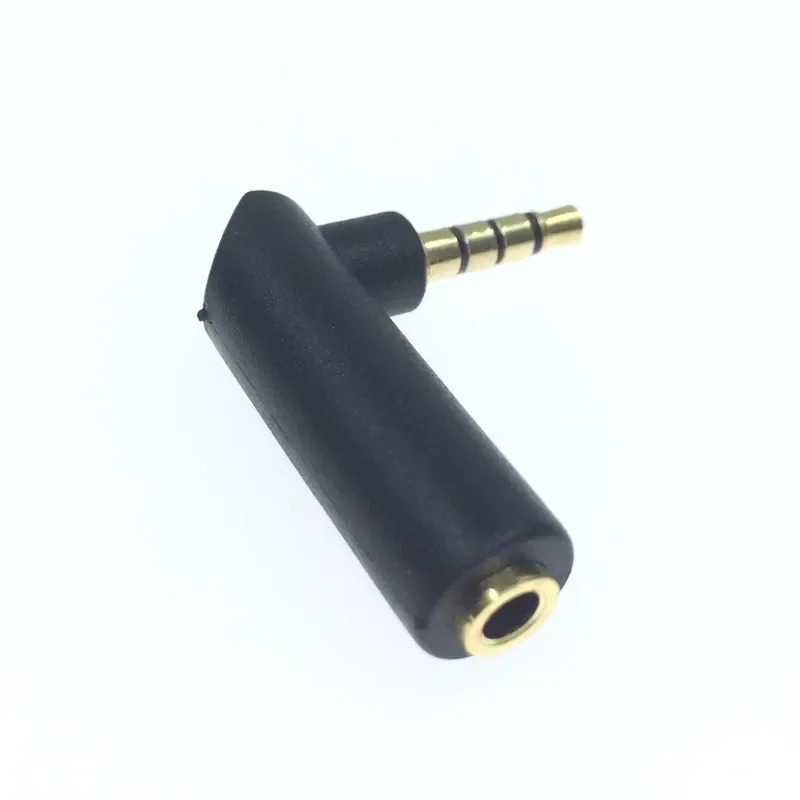 1Pcs Right Angle Jack 3.5mm Female To 2.5mm 4 Poles Stereo Male Plug Earphone Adapter DIY Gold Plated Connector