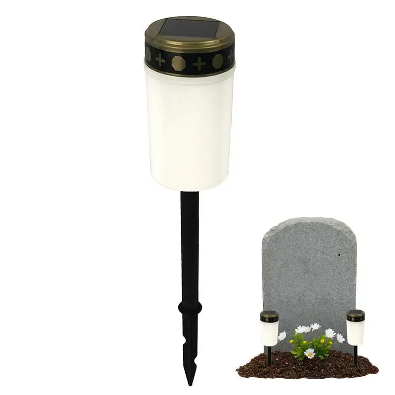 

Cemetery Solar Lamp Grave Candle For Cemetery Flameless Candles And Solar Rechargeable Panels For Garden And Cemetery Decoration