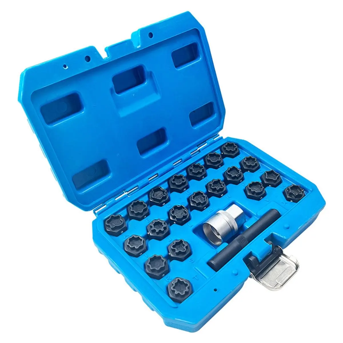 B09A 22pcs Car Locking Wheel Nut Removal Tool Key Socket Anti-Theft Screw Sleeve for Audi Type A -X