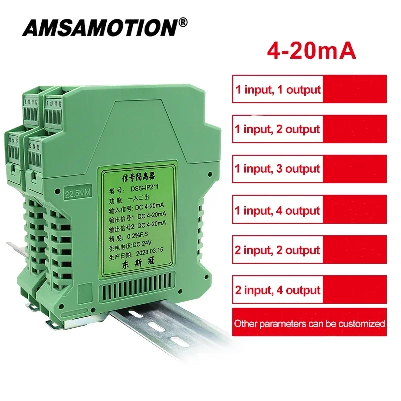 

Изолятор сигнала, преобразователь напряжения постоянного тока, модуль преобразования распределения 4-20 мА, один в два, выход 0-10 В