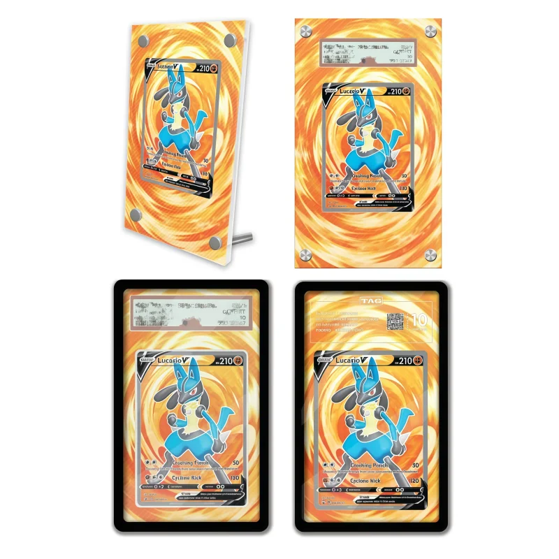 

Anime Art Display for Pokemon Lucario Sword Shield Anime Game Expand Art Gifts Acrylic Protective Case Keychain Evaluation Level