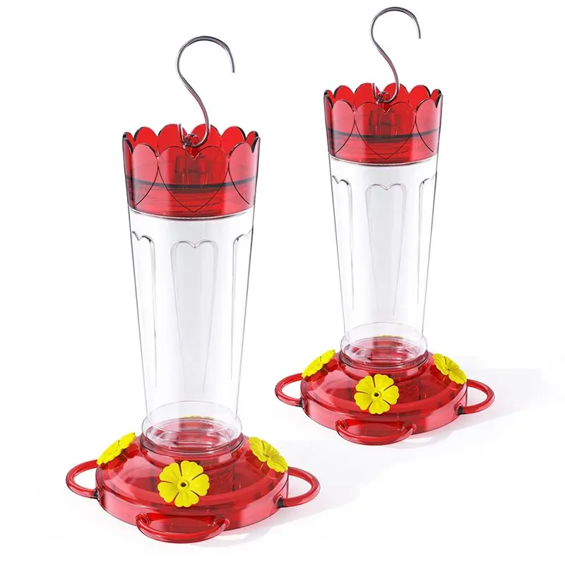 

AT19-Пластиковая кормушка для колибри, 14 унций, герметичная, с 4 отверстиями для кормления, с перьями-подставками