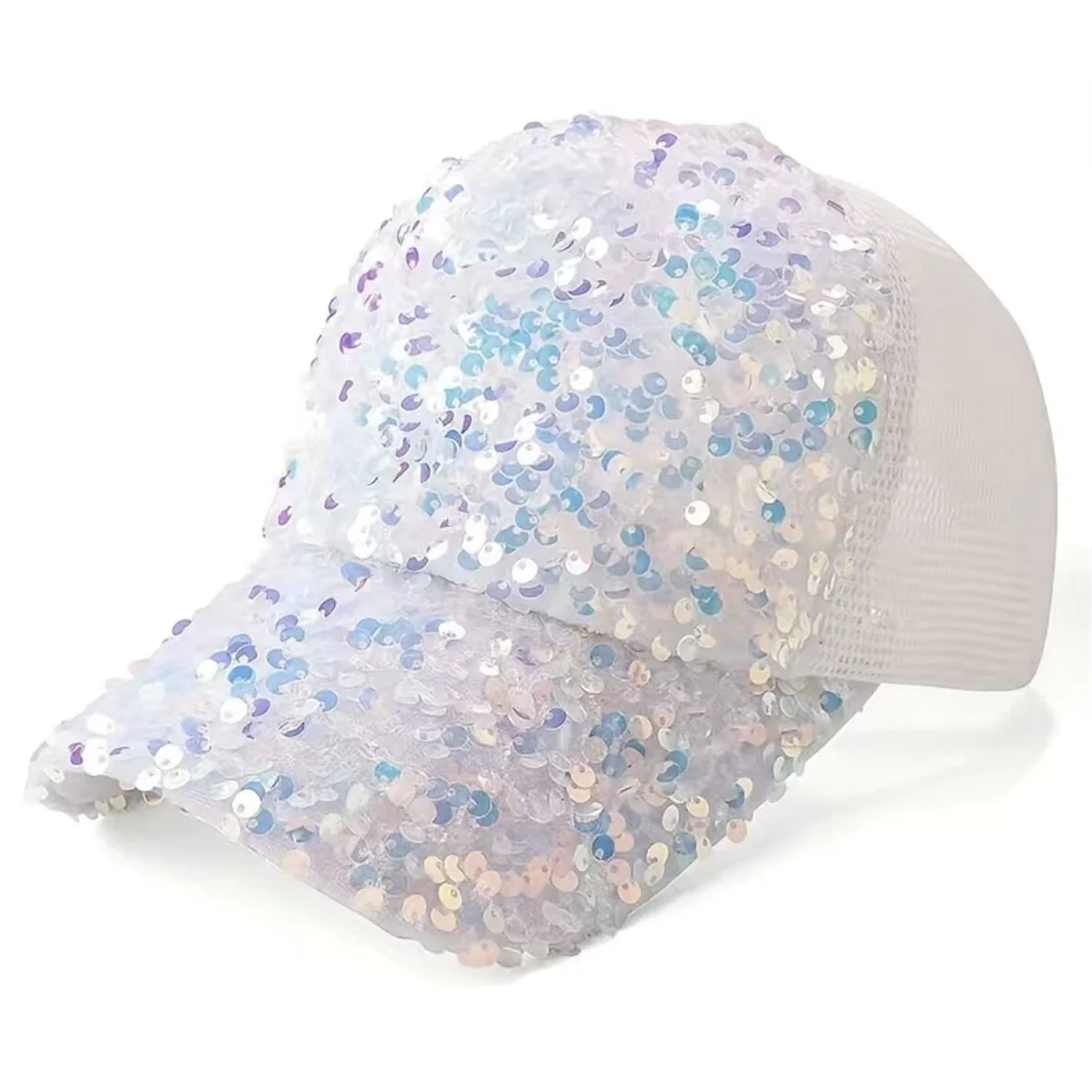 1pcs Adult Shiny Sequins Baseball Hat For Women Summer  Mesh AdjustableDuck Tongue Caps Breathable Sunshade Visors  Girl Peaked