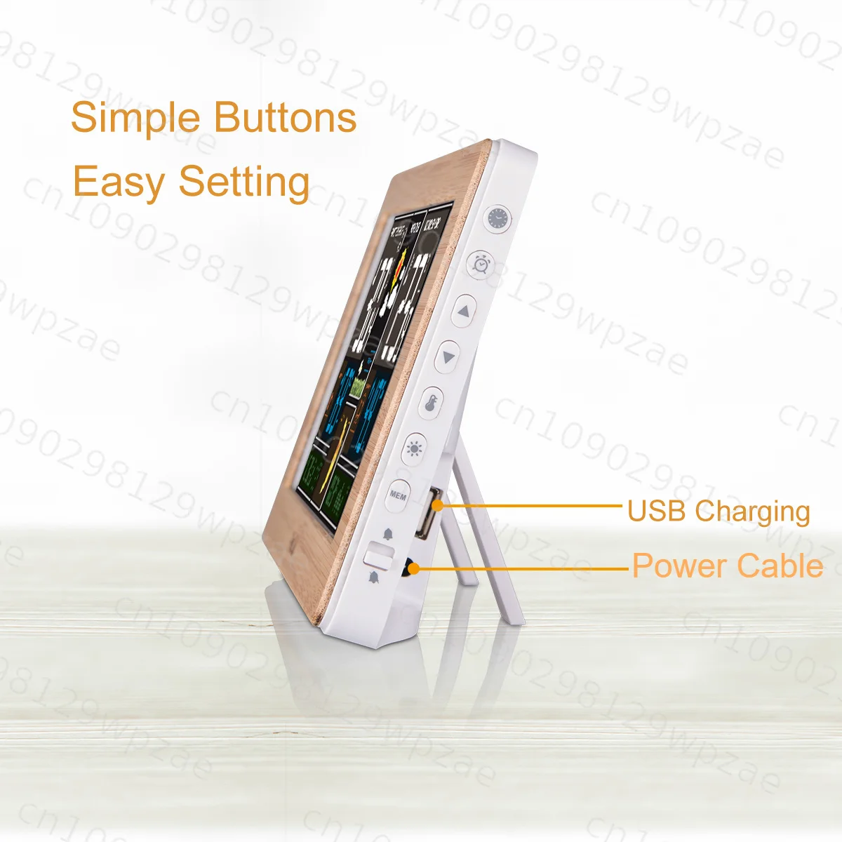 Large  Weather Station Thermometer Hygrometer Barometer Digital Clock Outdoor Sensor Tools Smart Weather Station
