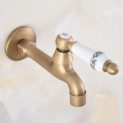 Grifo de fregona de baño montado en la pared, grifo de latón Vintage, cinta de agua fría única para fregadero de cocina, fregona de piscina, inodoro, Bibcock frío zav314