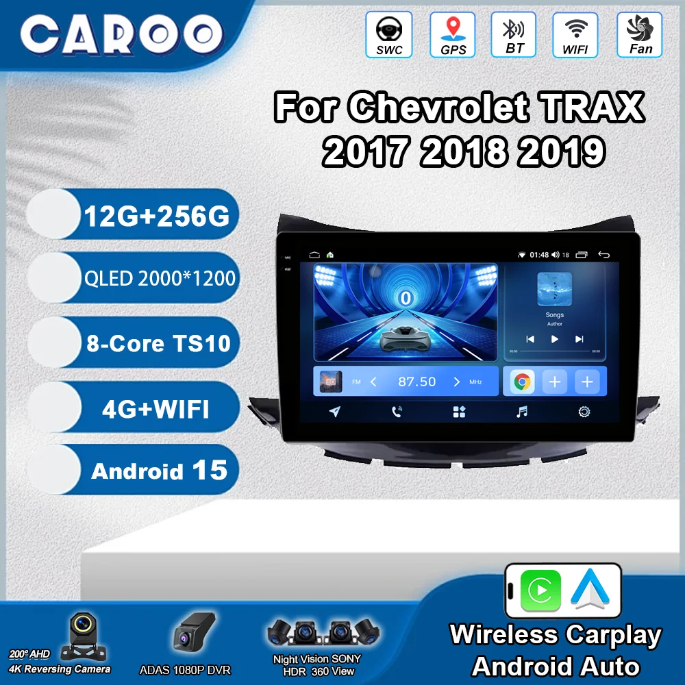9 بوصة أندرويد 15 راديو Carplay لشروليه تراكس 2017 2018 2019 مشغل وسائط متعددة الملاحة لا 2din DVD بلوتوث شاشة تعمل باللمس