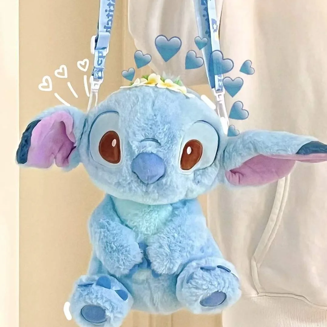 Disney Stitch W0022 Fashion Anime Shoulder Bags Handbag Plush Cartoon Casual Messenger Bag Girl Child Gift