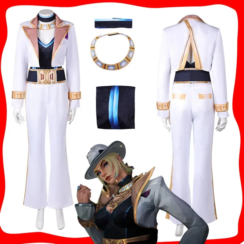 

Cosplay Roleplay Costume Fantasy White Game Rivals Disguise Clothes for Male Men Halloween Carnival Party Suit goi/6
