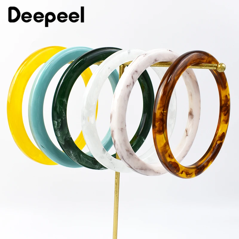 2/4Pcs Deepeel 9cm Resin Ring Bag Handle Round Acrylic Handbag Woven-bag Replace Handles Accessories DIY Bags Making Supplies