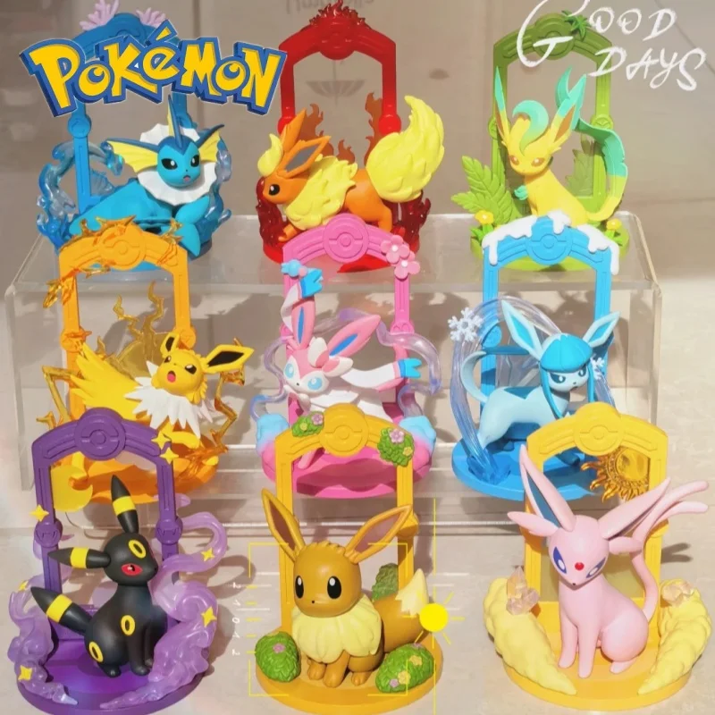 Genuine Pokemon Eeveeornament Vaporon Flareon Espeon Umbreon Leafeon Glacion Sylveon Jolteon Blind Box Action Figure Gift