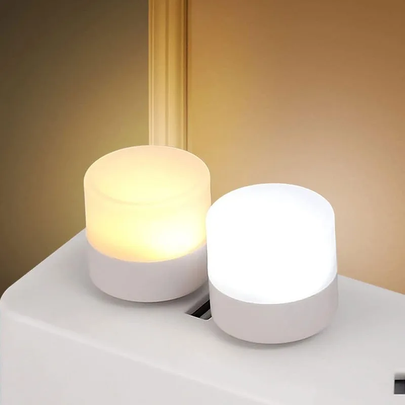 1/50Pcs Mini USB Night Lights Eye Protection Book Reading Lamps Small LED Plug Lamps Computer Mobile Power Charging Night Light