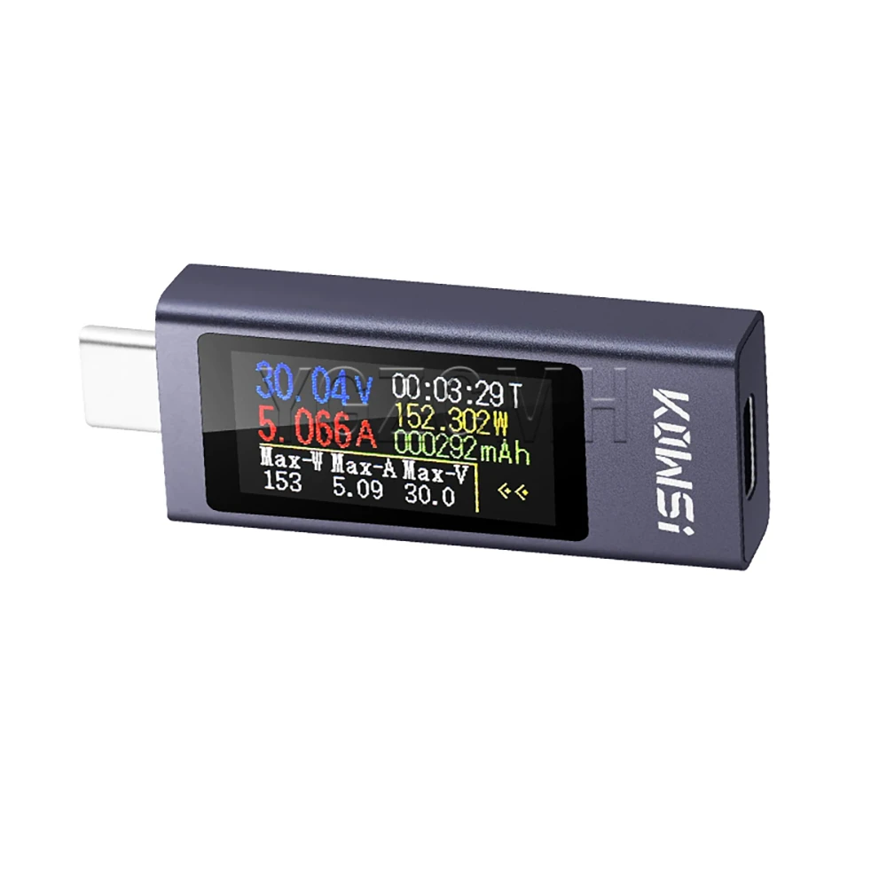 Type-C Mobile Phone Charging Capacity Tester Multi-function Digital Display DC Voltmeter Power Meter DC4-30V 0-12A KWS-2302C image 5