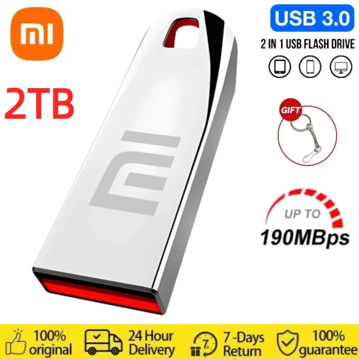 Xiaomi 2TB USB Flash Drive Metal Pendrive USB 3.0 High Speed Memory Stick File Transfer U Disk Ultra-large Capacity USB Memory