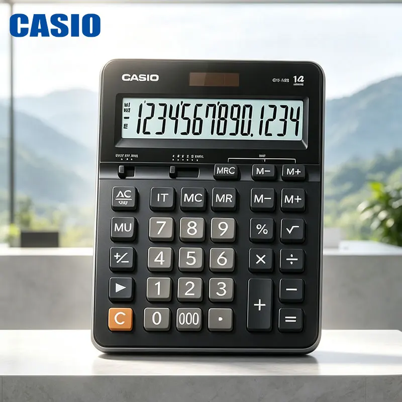 Casio GX-14B/GX-12B/GX-120B Business Multi-Function Calculator, Time Display, Compact Body, Office desktop Computer