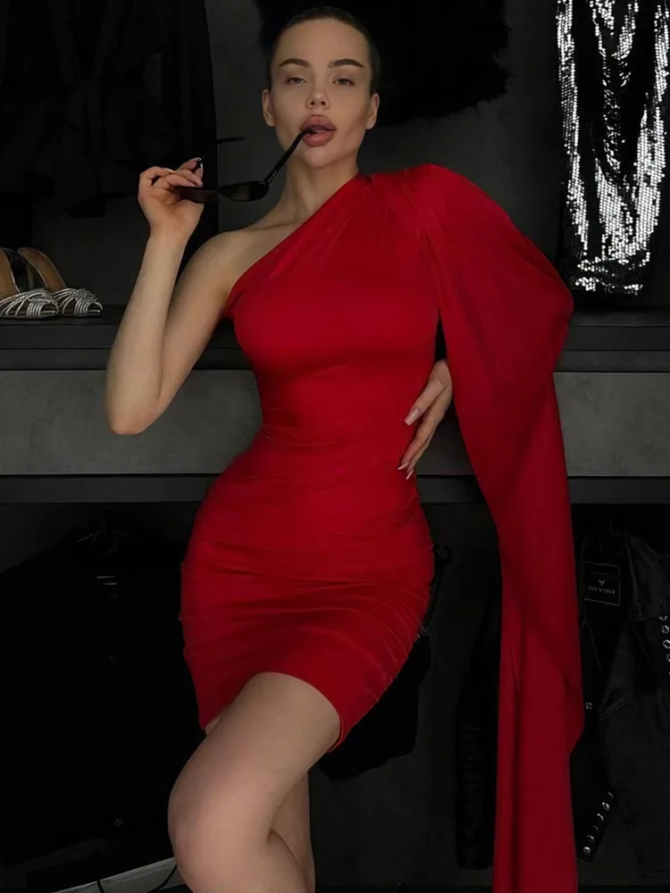 Blifanbo moda cinta ceñido al cuerpo Sexy Mini vestido cuello Diagonal cintura alta sólido ajustado sin mangas Club vestido de fiesta elegante Mujer