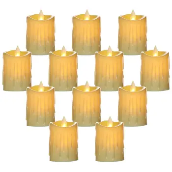 LED蠟燭燈,逼真閃爍火焰,婚禮裝飾,連結電池,生日派對用品,營造溫馨氛圍 10 最佳銷售 閃爍火焰效果電池燈 - №2