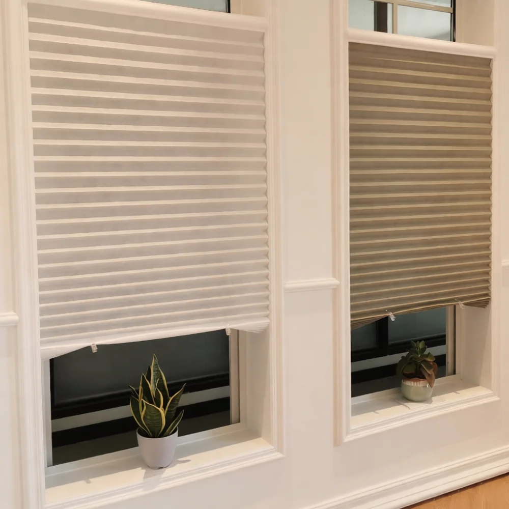 Cuttable Pleated Blinds Adhesive Window Curtains Blackout Shade For Bedroom Home Easy Apply Privacy Sun Blocker Blinds