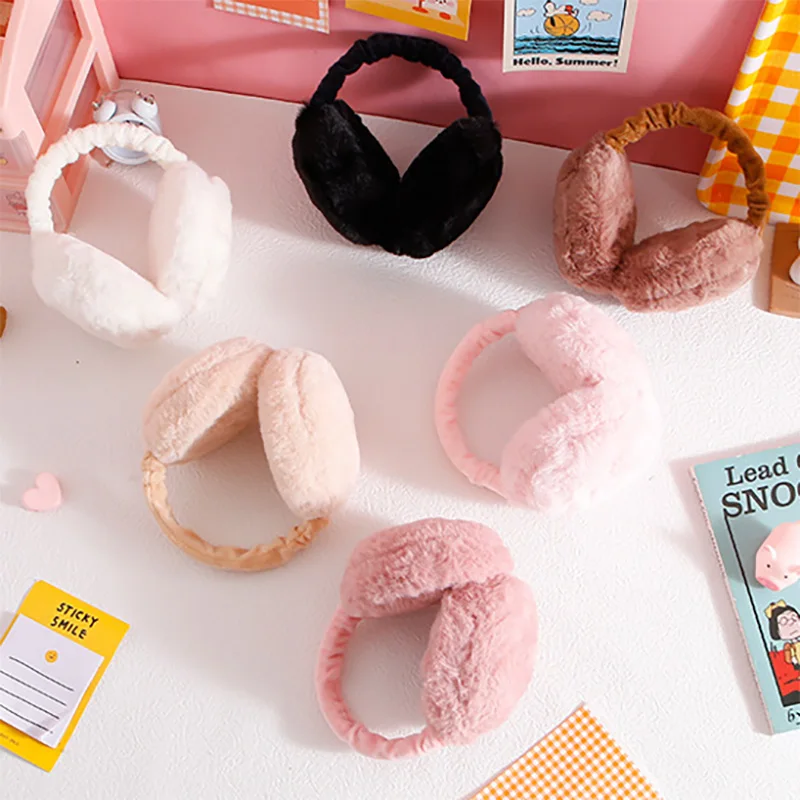 Fashion Autumn Winter Earmuffs Women Ear Warmer Earflap Plush Adjustable Foldable Ear Muffs Fluffy Earmuffs