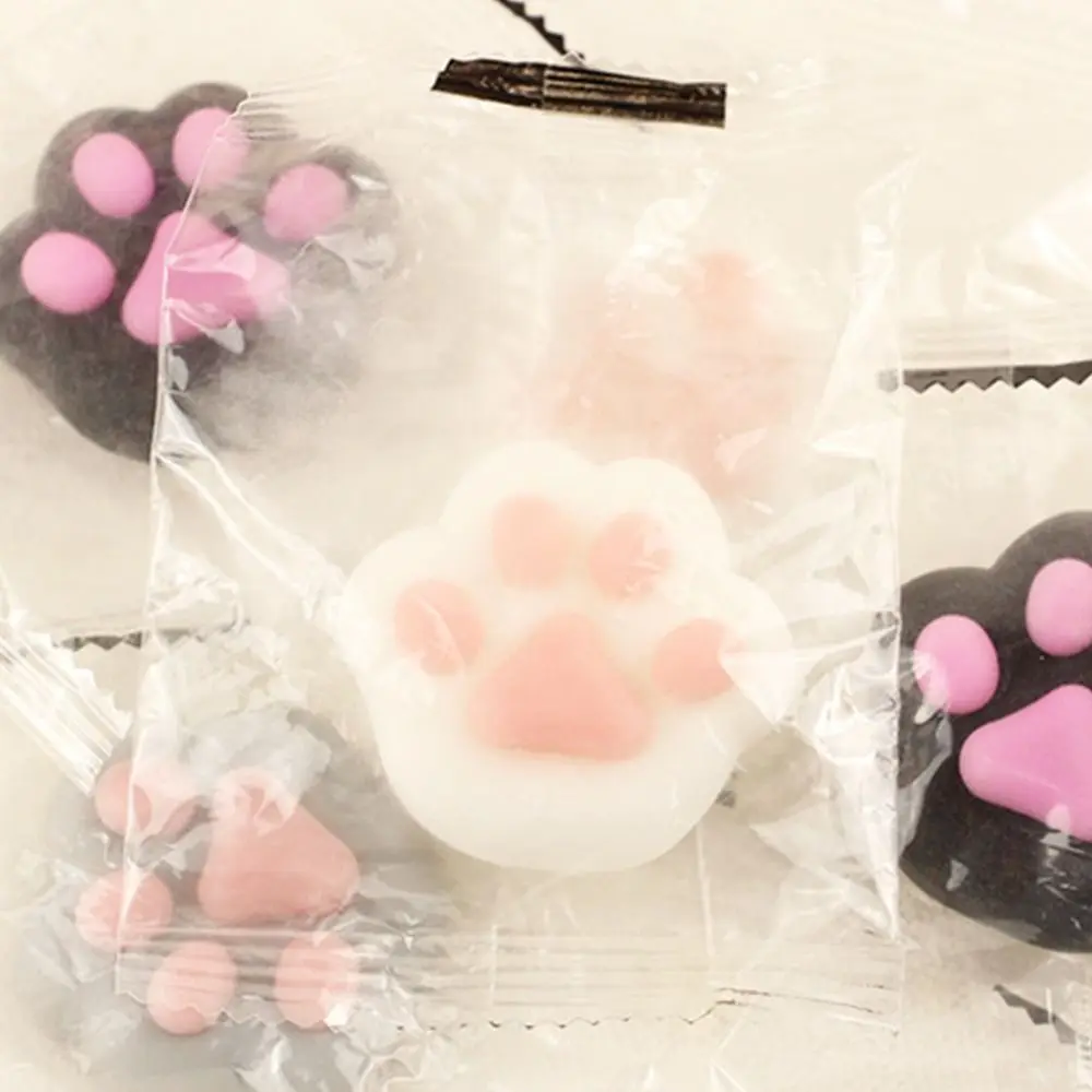 Mini Cat Paw Squeeze Toy Silicone Pinch Decompression Toy Plush TPR Fidget Sensory Toys For Kids Adults Gift