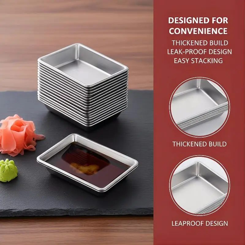 100Pcs Disposable Sauce Dish Durable Sushi Seasoning Tray Mustard Dipping Plate for Buffet Catering Event Food Sampling