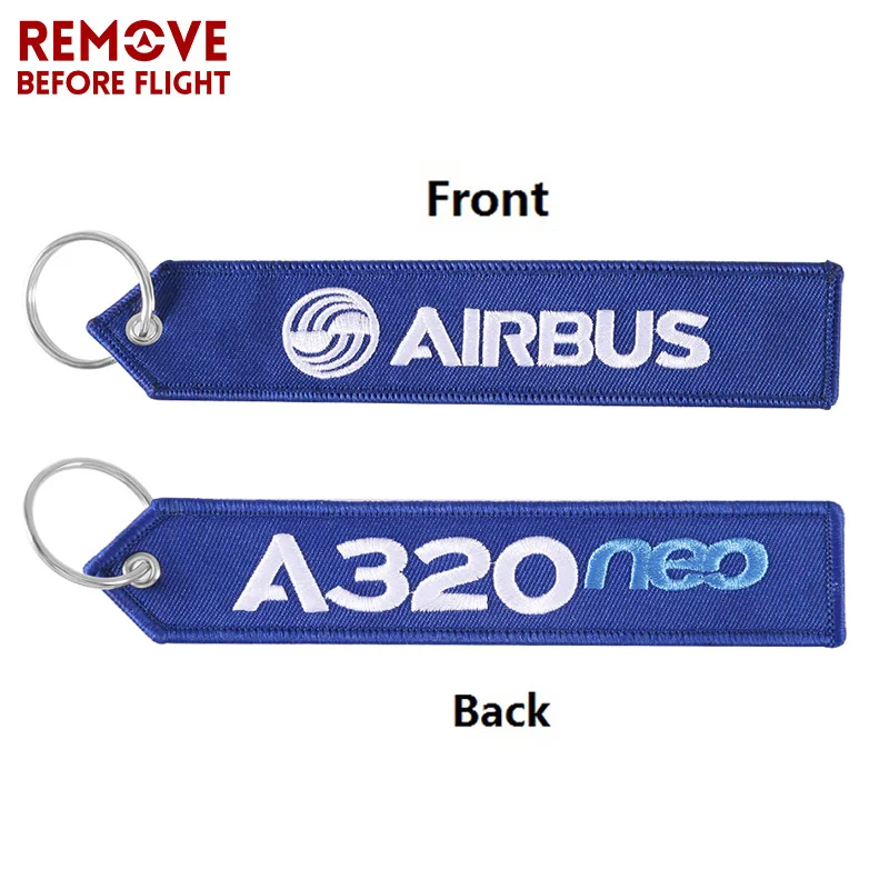 1PC AIRBUS Keychain Motorcycle Car Embroider Key Ring A320 Aviation KeyRing Chain For Aviation Gift Strap Lanyard For Bag Zipper