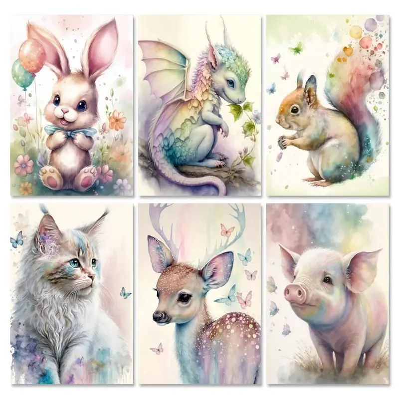 GATYZTORY Modern Painting By Numbers On Cavas Cute Animal Drawing By Numbers Handicrafts Wall Decors Diy Gift For Adults Set