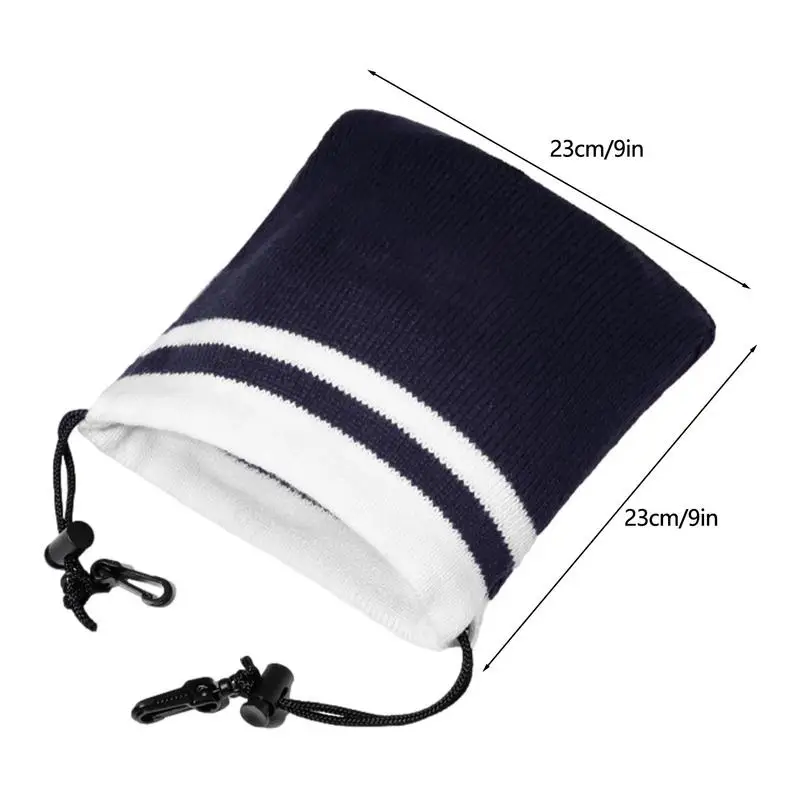 Knitted Head Covers For Golf Clubs Embroidered Drawstring Protective Cover Soft Putter Protector For 7-9 Golf Clubs Elastic