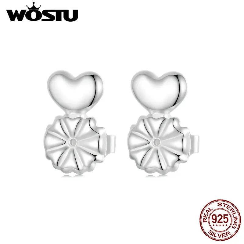 WOSTU 925 Sterling Silver Easy to Use Earplug Earring Clasps Supports Fixing Earplugs Wholesale Jewelry accessories