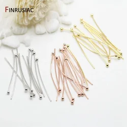 DIY Make Jewelry Findings 14k Gold Plated Brass Metal Ball Head Pin For Jewelry Making Beading Pins Findings Supplies