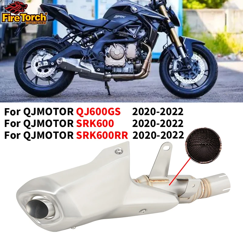 

Slip On For QJMOTOR QJ600GS SRK600 SRK600RR 2020-2022 Motorcycle Exhaust Escape Moto Modified Link Pipe Muffler with Catalyst