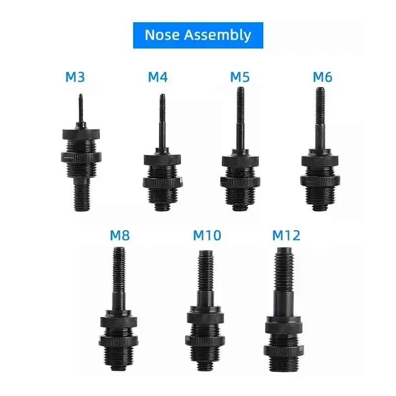 Hydraulic Automatic Pneumatic Rivet Nut Gun Nose Assembly Double Threaded Pull Rod Riveter Tool Accessories M3M4 M5 M6 M8 M10M12 - view 6