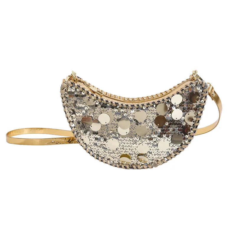 

Chain Sequins Crossbody Bag Evening Clutch Bag Dinner Party Wedding Purses Handbag Female Underarm Shoulder Crossbody Bag