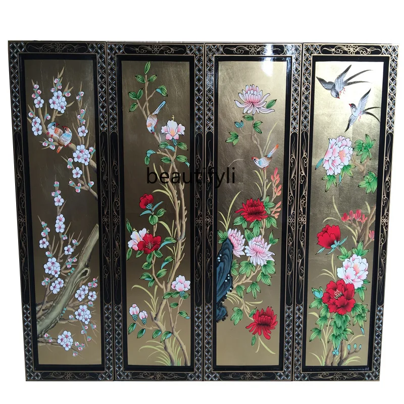 Screen hanging screen hand-painted hotel furniture decorative painting corridor hanging painting Ming and Qing classical