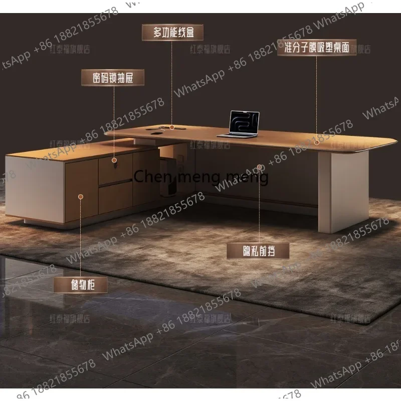 E153 Boss desk light luxury office desk simple modern high-end manager president  supervisor desk and chair combination