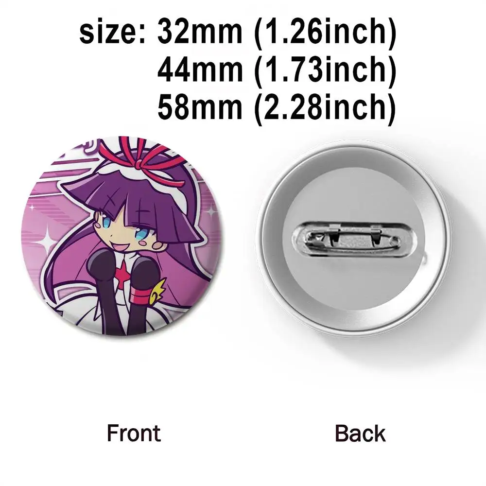 لعبة P-Puyo P-Pop F-Fever Sig شارات مستديرة رائعة شارة دبابيس الإبداعية للملابس قبعة ظهره هدية اكسسوارات