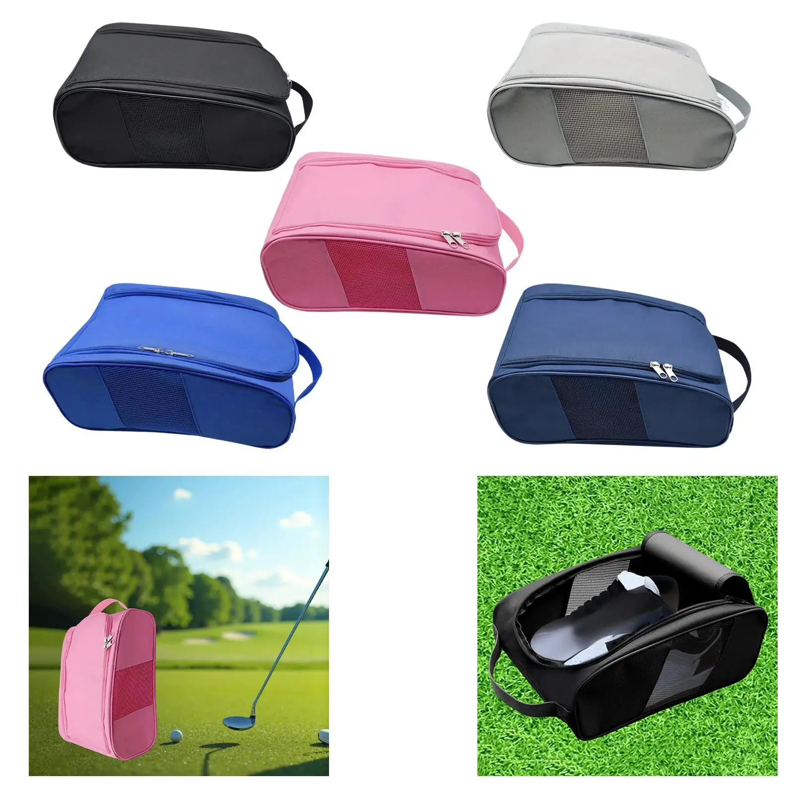 

Сумка для хранения спортивной обуви, органайзер для обуви для гольфа, дышащая ткань Оксфорд для рабочей обуви и кроссовок