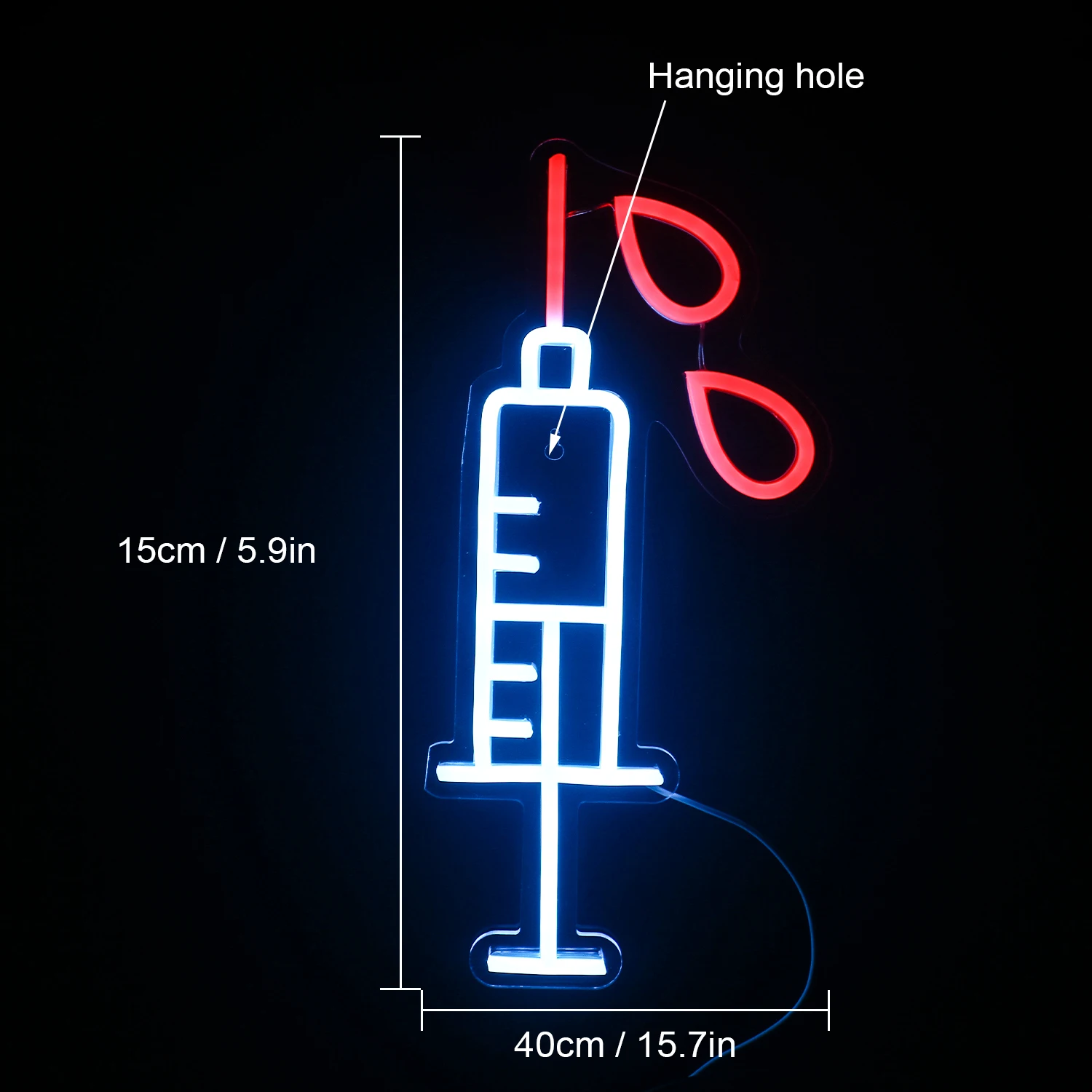 ที่น่าสนใจเข็มฉีดยาปากการูปหัวใจ Led Light เข็มร้านอาหาร Bar Venue Party Room Shop Neon Art เครื่องตกแต่งฝาผนังเด็กของขวัญบุคลิกภาพ