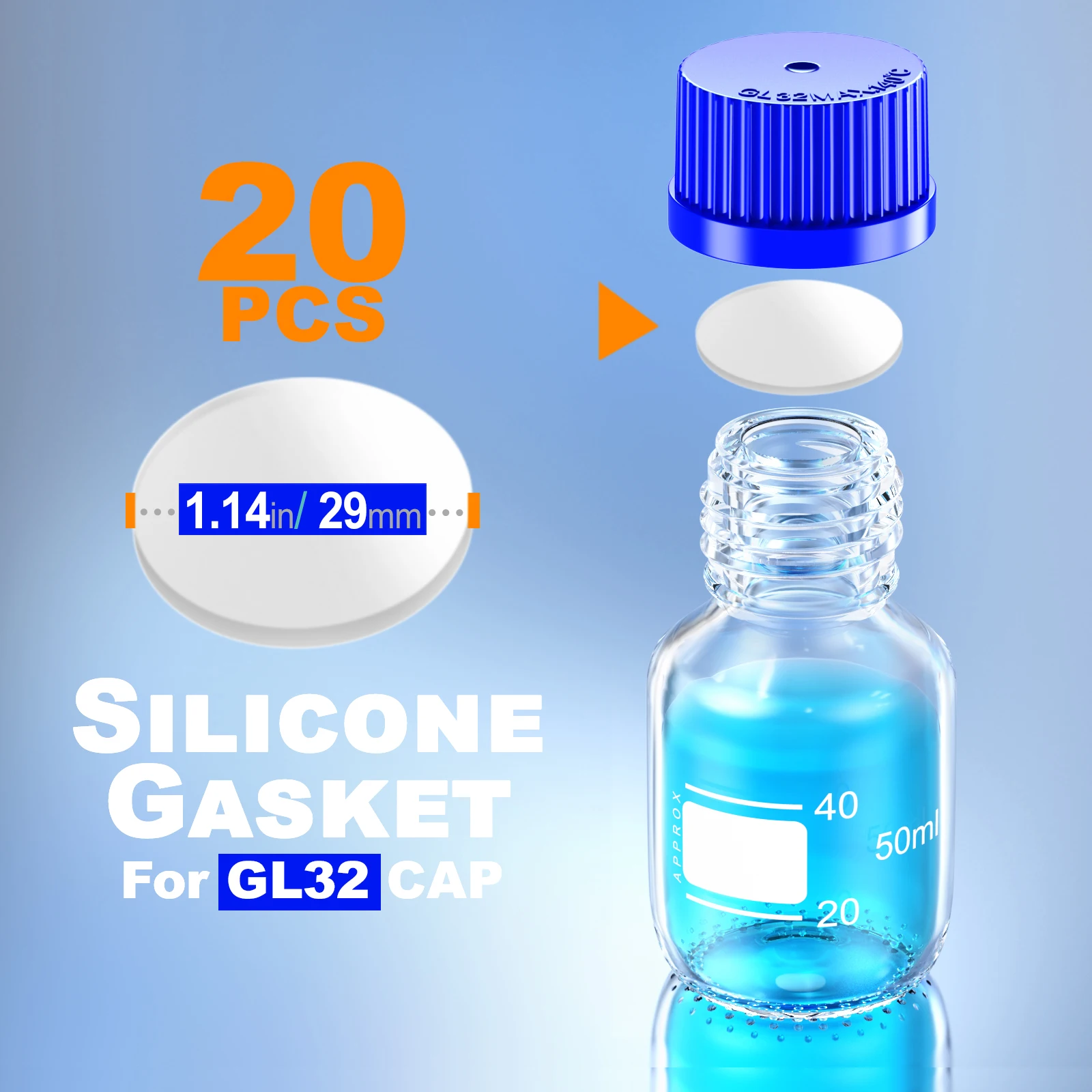 Ks-tek GL45 GL25 GL32 Silikon Septa PTFE Menghadapi Silikon Septa untuk Topi GL