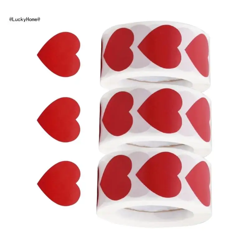 1500Counts Valentines Day Heart Sticker Self Adhesive Labels Valentines Wrapping Sticker for Valentines Cards Candy Bag 11UA