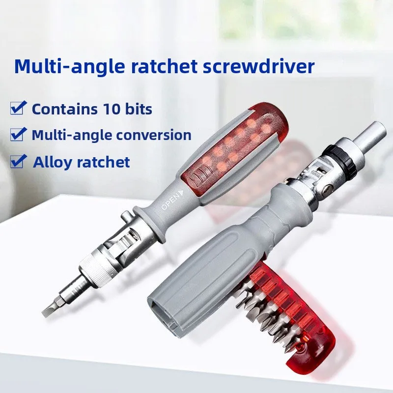 Multi-Angle Elbow Ratchet Screwdriver Creative Driver Bits Set Phillips Torx Hex Combination Tool Kit
