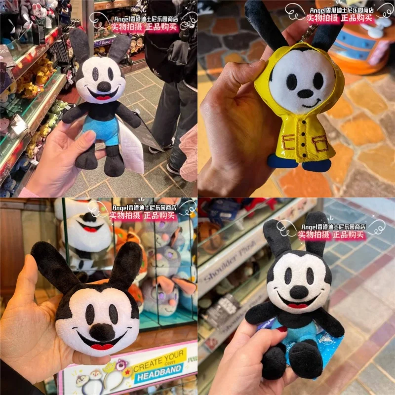 

Disneyland Oswald The Lucky Rabbit Cute Plush Keychain Mickey 100th Anniversary Bag Charm Key Ring Stuffed Pendant