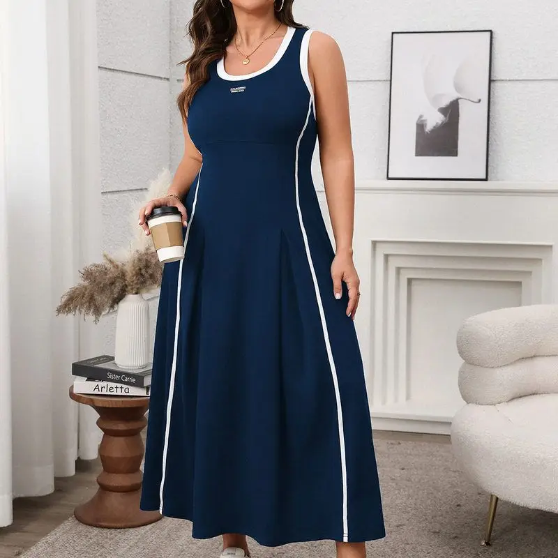 Ele Long Dr Casual Bridesmaid Dr Cross-Border Women's Faion Summer Spring Seasonal Ele Strap Waist Cinching D...