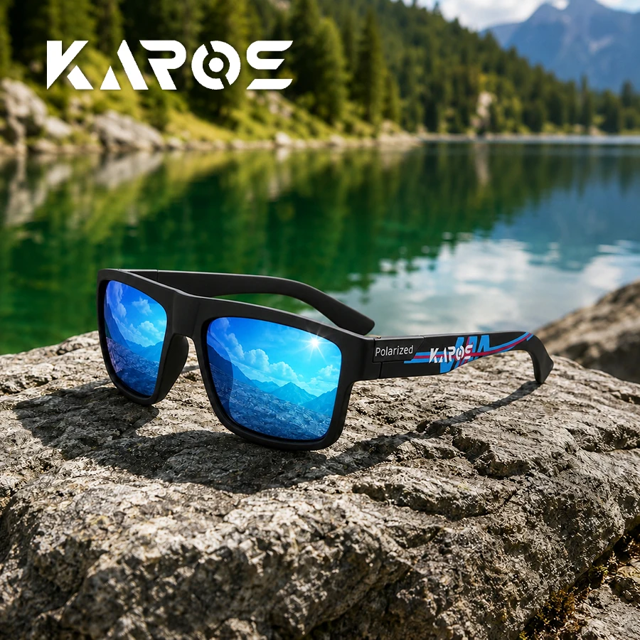 Karos Polarized UV400 Sports Sunglasses Anti-Glare Windproof Lightweight Eyewear Outdoor Cycling Fishing Hiking Glasses YZ2047